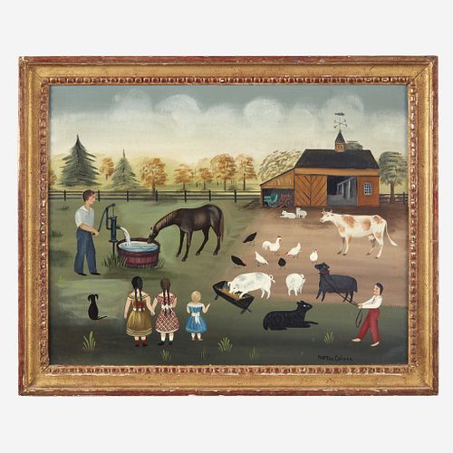 Martha Cahoon (1905-1999) Farm Scene