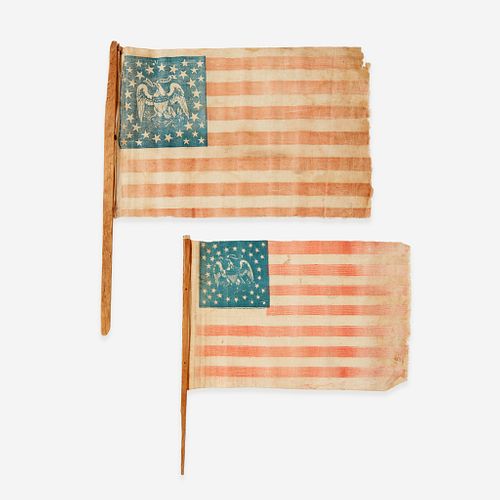 Two 35-Star American Parade Flags commemorating West Virginia statehood circa 1863