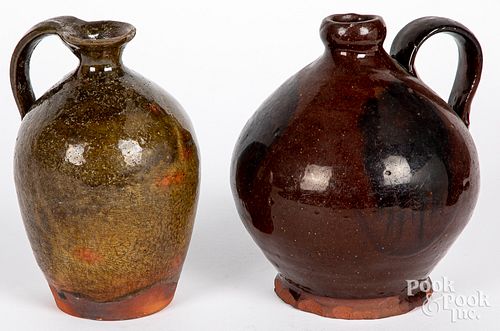 Two small redware jugs, 19th c.