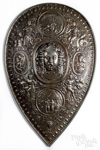 Husqvarna decorative cast iron shield wall plaque