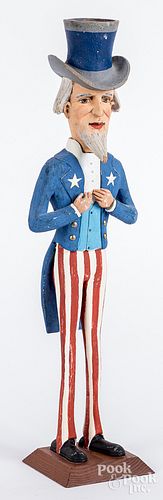 Carved and painted Uncle Sam