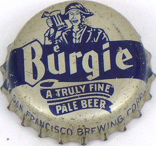 1955 Burgie Beer  Bottle Cap San Francisco, California