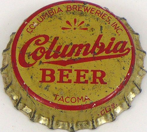 1948 Columbia Beer  Bottle Cap Tacoma, Washington