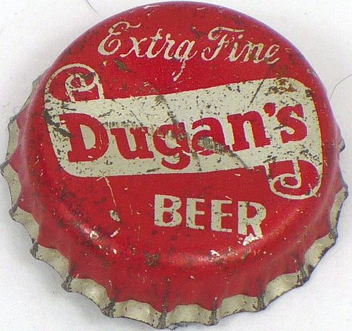 1962 Dugan's Beer  Bottle Cap Worcester, Massachusetts
