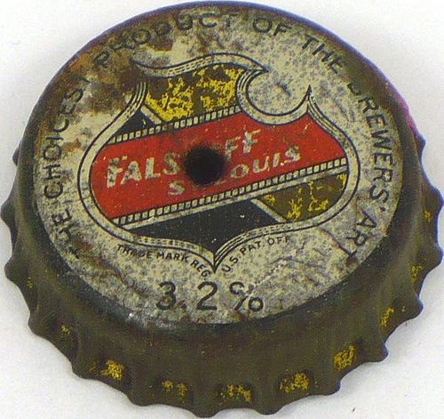 1935 Falstaff Beer (3.2%)  Bottle Cap Saint Louis, Missouri