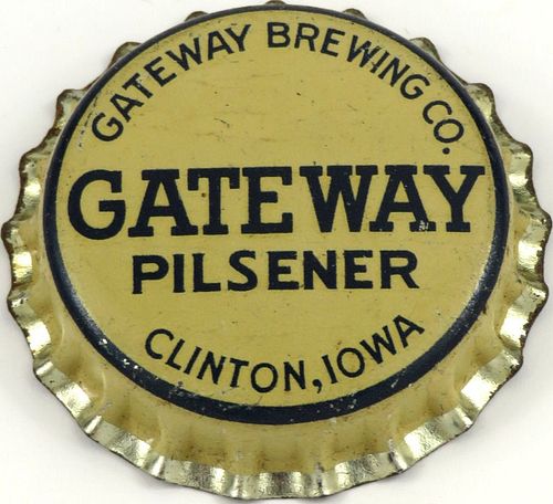 1939 Gateway Pilsener Beer  Bottle Cap Clinton, Iowa