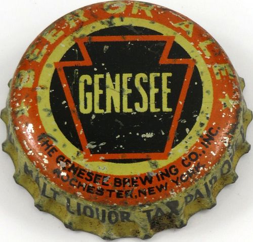 1942 Genesee Beer or Ale ~PA Tax  Bottle Cap Rochester, New York