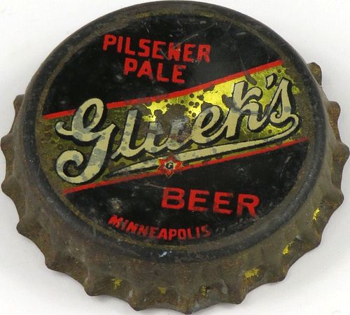 1935 Gluek's Pilsener Pale Beer  Bottle Cap Minneapolis, Minnesota