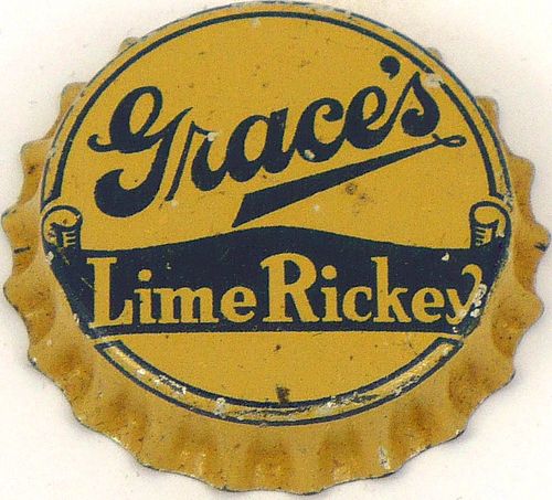 1918 Grace's Lime Rickey  Bottle Cap Los Angeles, California