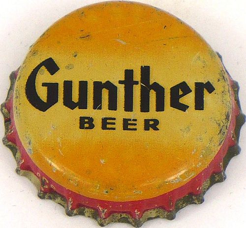 1958 Gunther Beer  Bottle Cap Baltimore, Maryland