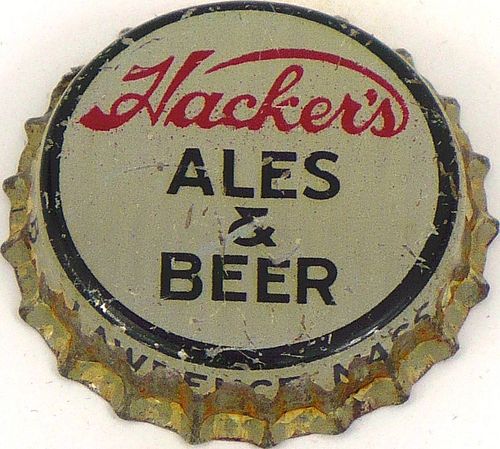 1941 Hacker's Ales/Beer  Bottle Cap Lawrence, Massachusetts
