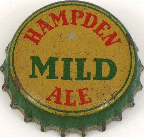 1940 Hampden Mild Ale  Bottle Cap Willimansett, Massachusetts