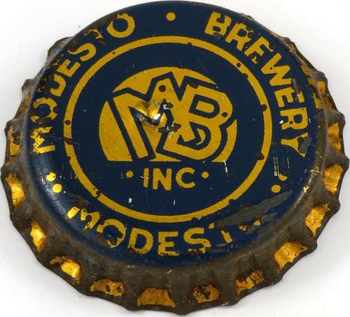 1937 Modesto Brewery  Bottle Cap Modesto, California