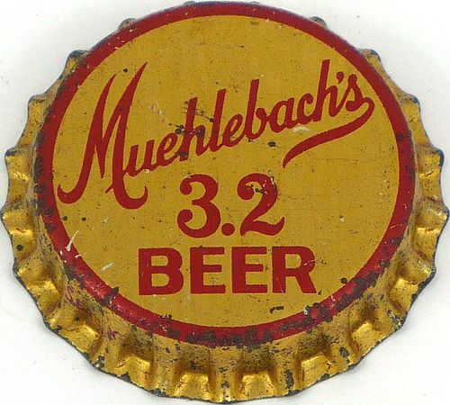 1952 Muehlebach 3.2 Beer  Bottle Cap Kansas City, Missouri