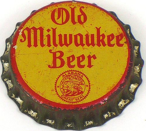 1938 Old Milwaukee Beer ~AL Tax  Bottle Cap Milwaukee, Wisconsin