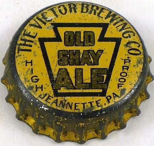 1933 Old Shay High Proof Ale ~ PA Tax  Bottle Cap Jeannette, Pennsylvania