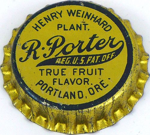 1920 R. Porter Soda  Bottle Cap Portland, Oregon
