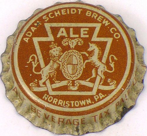 1948 Ram's Head Ale ~PA Tax  Bottle Cap Norristown, Pennsylvania