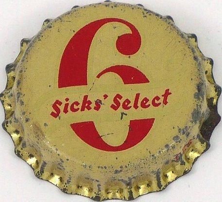 1951 Sicks' Select Beer  Bottle Cap Seattle, Washington