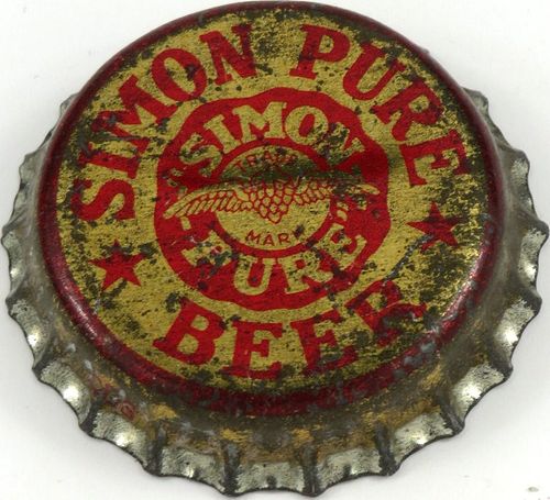 1950 Simon Pure Beer (metallic silver)  Bottle Cap Buffalo, New York