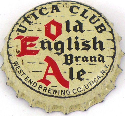 1935 Utica Club Old English Ale  Bottle Cap Utica, New York