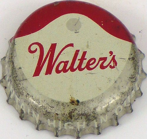 1958 Walter's Beer (dull silver)  Bottle Cap Pueblo, Colorado