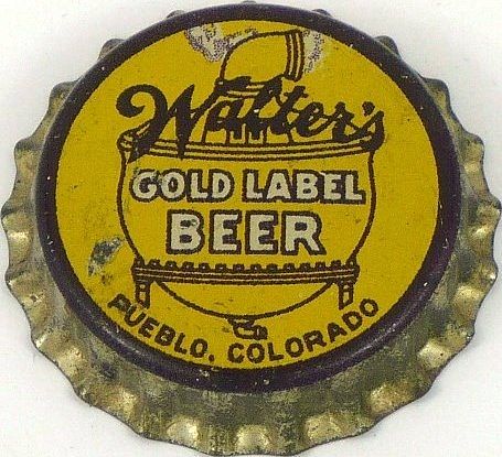 1934 Walter's Gold Label Beer  Bottle Cap Pueblo, Colorado