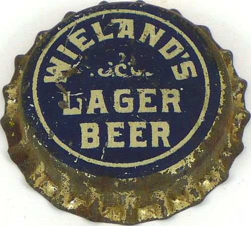 1933 Wieland's Lager Beer  Bottle Cap San Jose, California