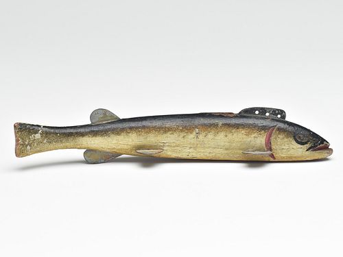 Shiner fish decoy, Oscar Peterson, Cadillac, Michigan, 2nd quarter 20th century.