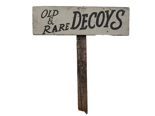 Old decoy sign which came off the door to Elmer Crowell’s shop, Cape Cod, Massachusetts.