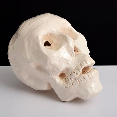 Large Joseph Nechvatal "Megadeth" Skull Sculpture