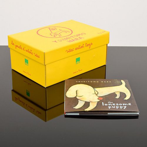 Yoshitoma Nara Pull Toy & "Lonesome Puppy" Book