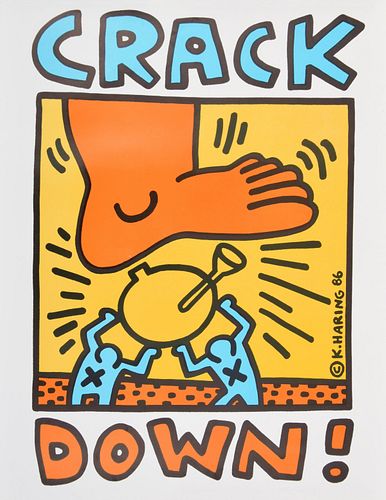 Keith Haring "Crack Down" Poster