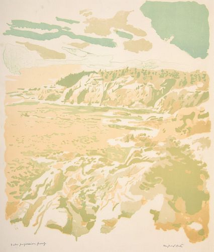 Fairfield Porter Landscape Lithograph, Signed Edition