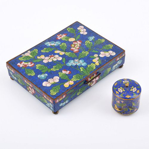 Chinese Cloisonne Jewelry Box and Snuff Box