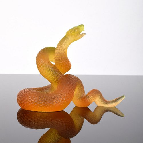 Daum Pate-de-Verre Snake Sculpture/Figurine