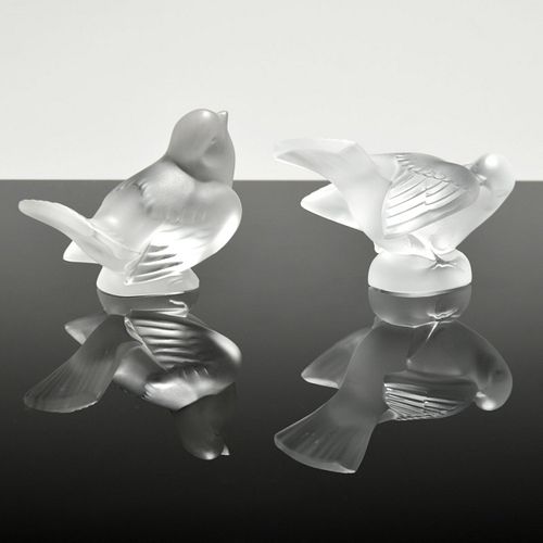 2 Lalique "Sparrows" Figurines/Sculptures