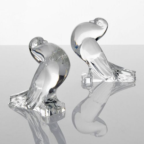 Pair of Steuben Bird Figurines/Sculptures