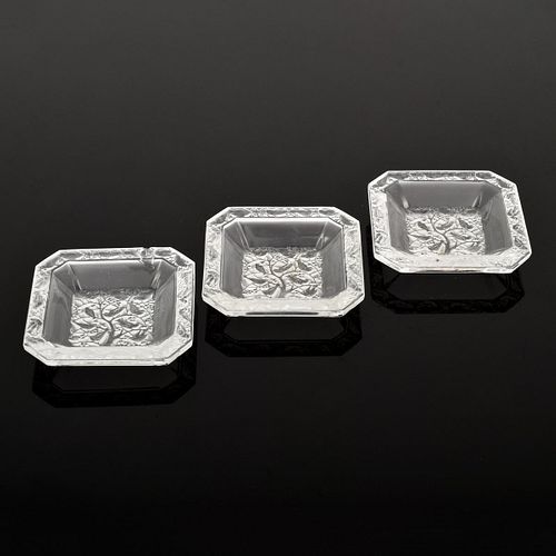 Set of 3 Lalique "Anna" Trays