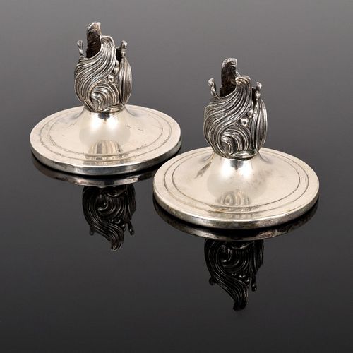 Pair of Durham Sterling Silver Candlesticks