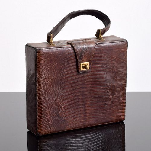 Palizzio NY Vintage Box-Style Lizard Handbag
