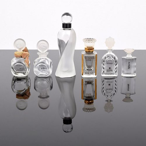 6 Perfume Bottles; Halston, De Berins, Gres...