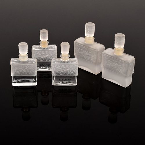 5 Lalique for Molinard "Molinard" Perfume Bottles