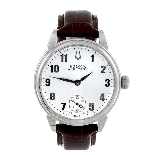 BULOVA - a gentleman's Accutron wrist watch. Stainless steel case with exhibition case back. Referen
