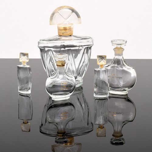 5 Vintage Perfume Bottles; Lalique for Nina Ricci...