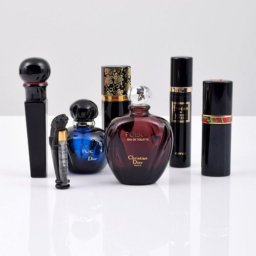 7 Perfume Bottles; Christian Dior, Cartier, Givenchy...
