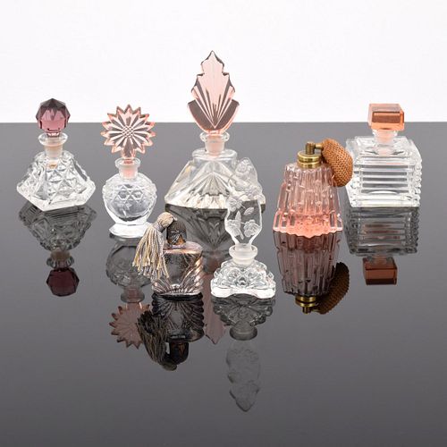 7 Art Deco Style Perfume Bottles/Atomizers