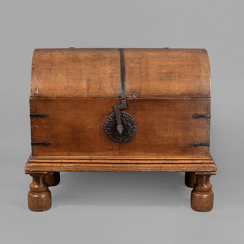 Spanish Colonial, Mexico, Carved Cedar Chest, 18th Century