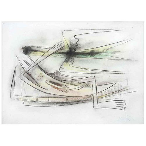 WIFREDO LAM, Oiseaux, Firmado y fechado 1960, Carboncillo y pastel sobre papel, 56 x 76 cm, Con certificado | WIFREDO LAM, Oiseaux, Signed and dated 1