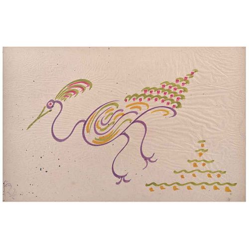 CHUCHO REYES, Sin título, Firmada con monograma, Acuarela sobre papel de china, 48 x 75 cm, Con certificado | CHUCHO REYES, Untitled, Signed with mono
